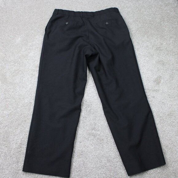 BOSS Hugo Boss Pants Mens 34x30 Black Pasolini/Movie US Virgin Wool Flat Front - Picture 6 of 13